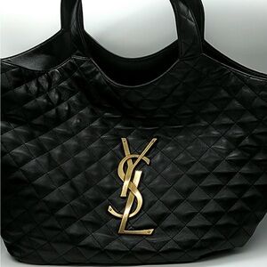 Saint Laurent Icare Maxi Shopping Bag Quilted Lambskin Black. BRAND NEW!